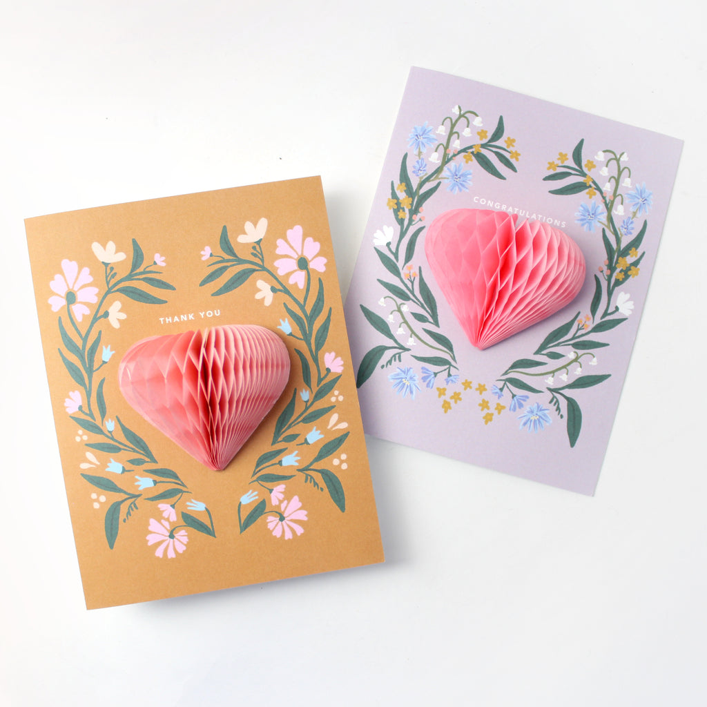 Pop-up Card - Folk Heart - Congratulations/Wedding