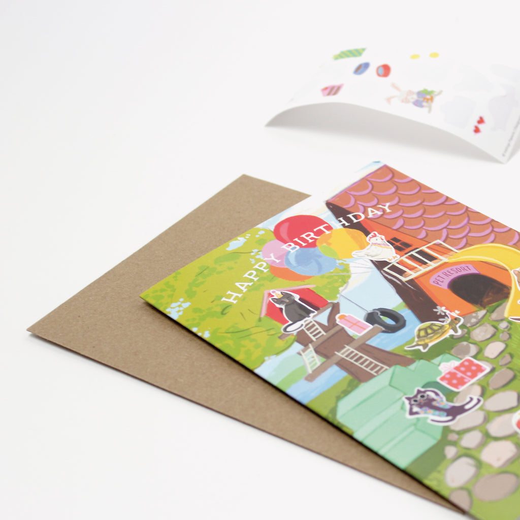 Sticker Scene Birthday Card - Pet Resort