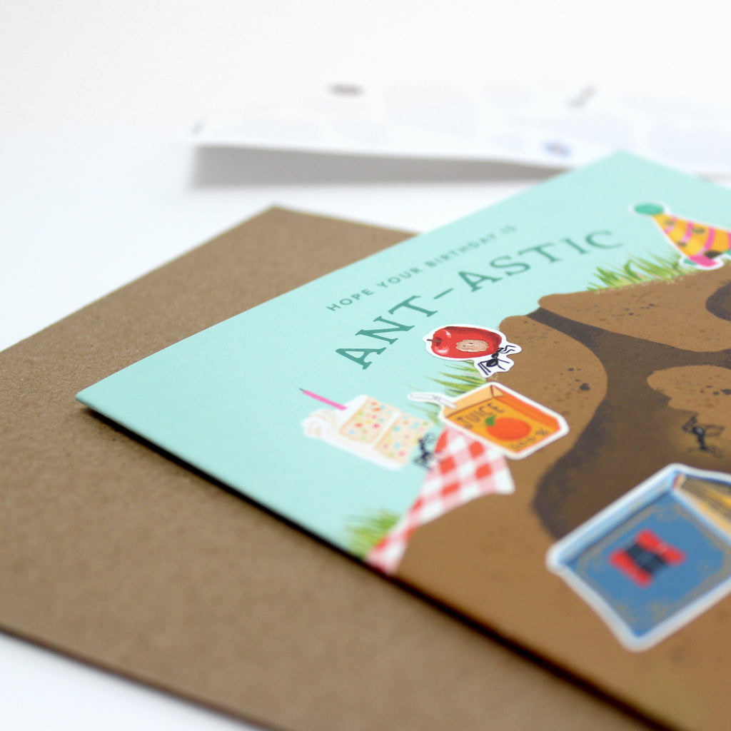 Sticker Scene Birthday Card - Anthill