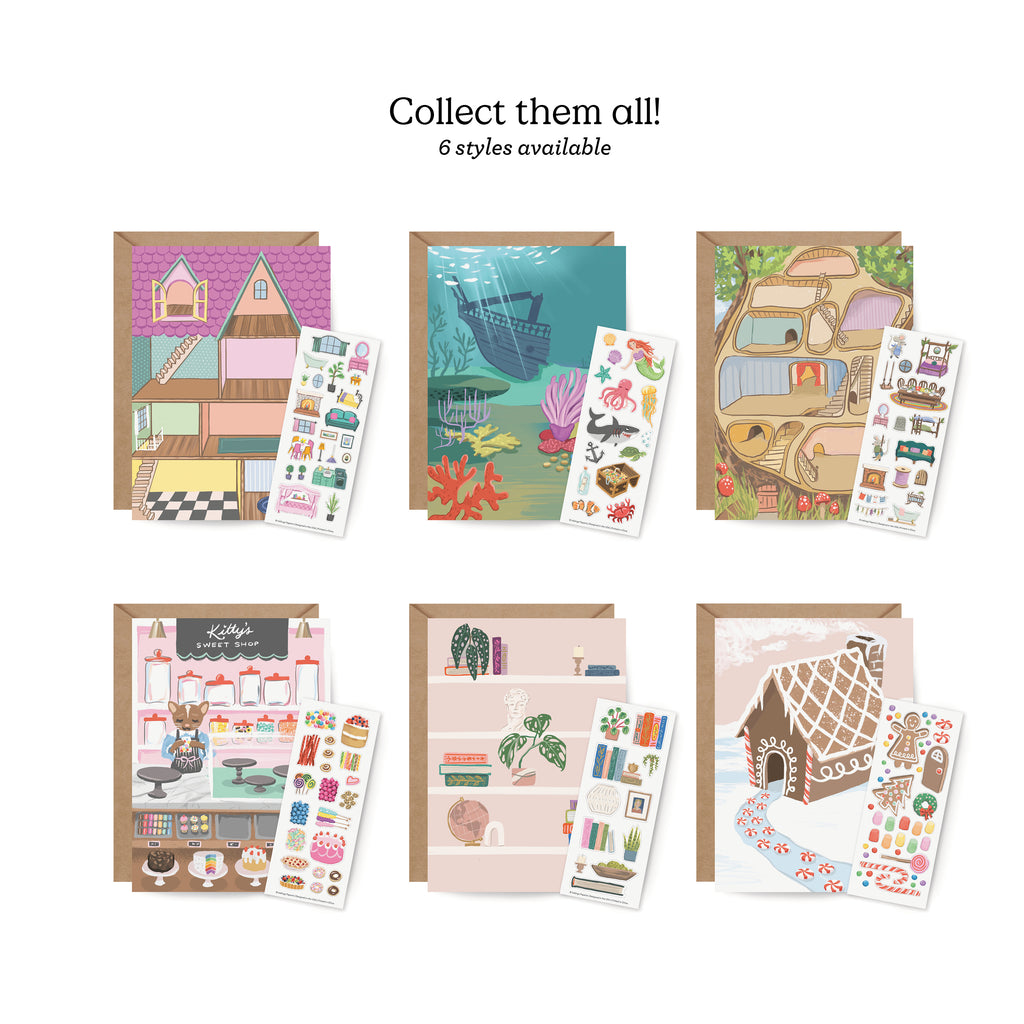 Sticker Scene Card - Mouse House